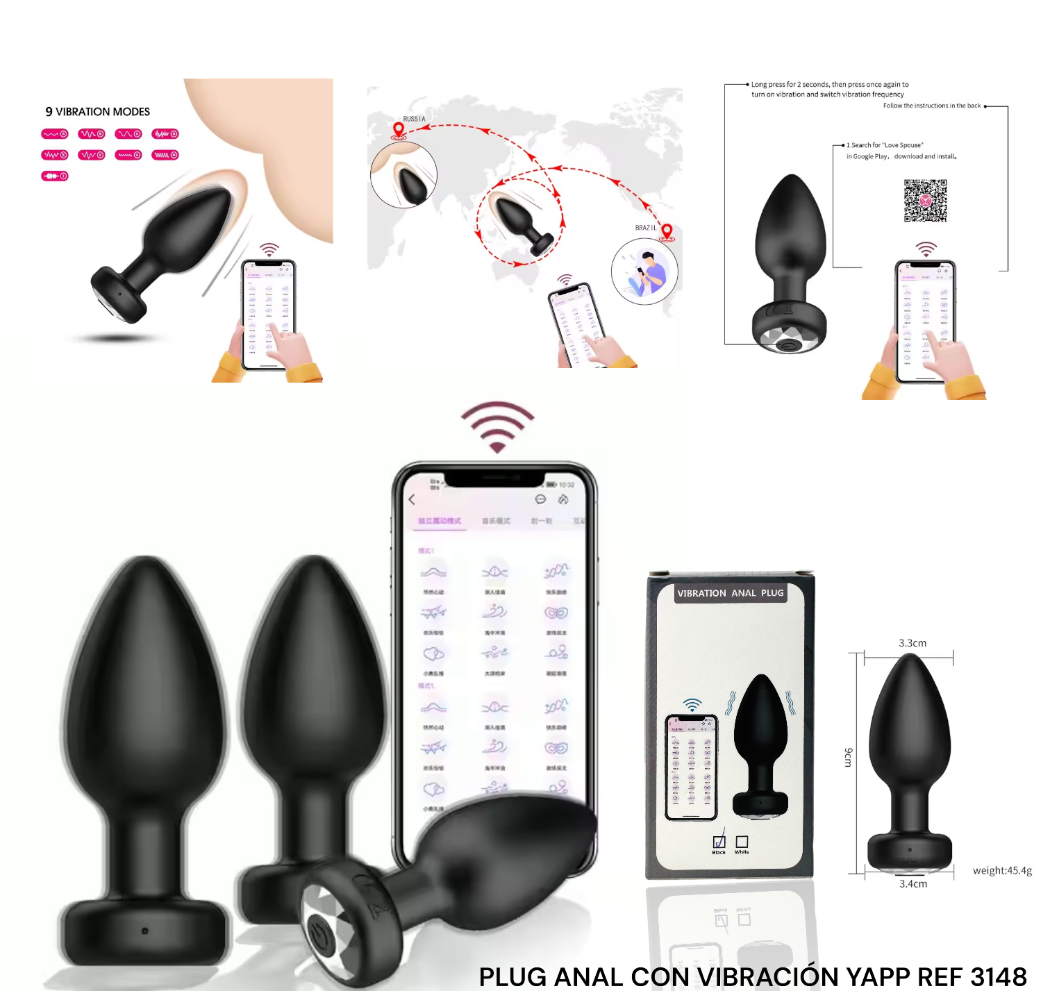 PLUG ANAL CON VIBRACION APP