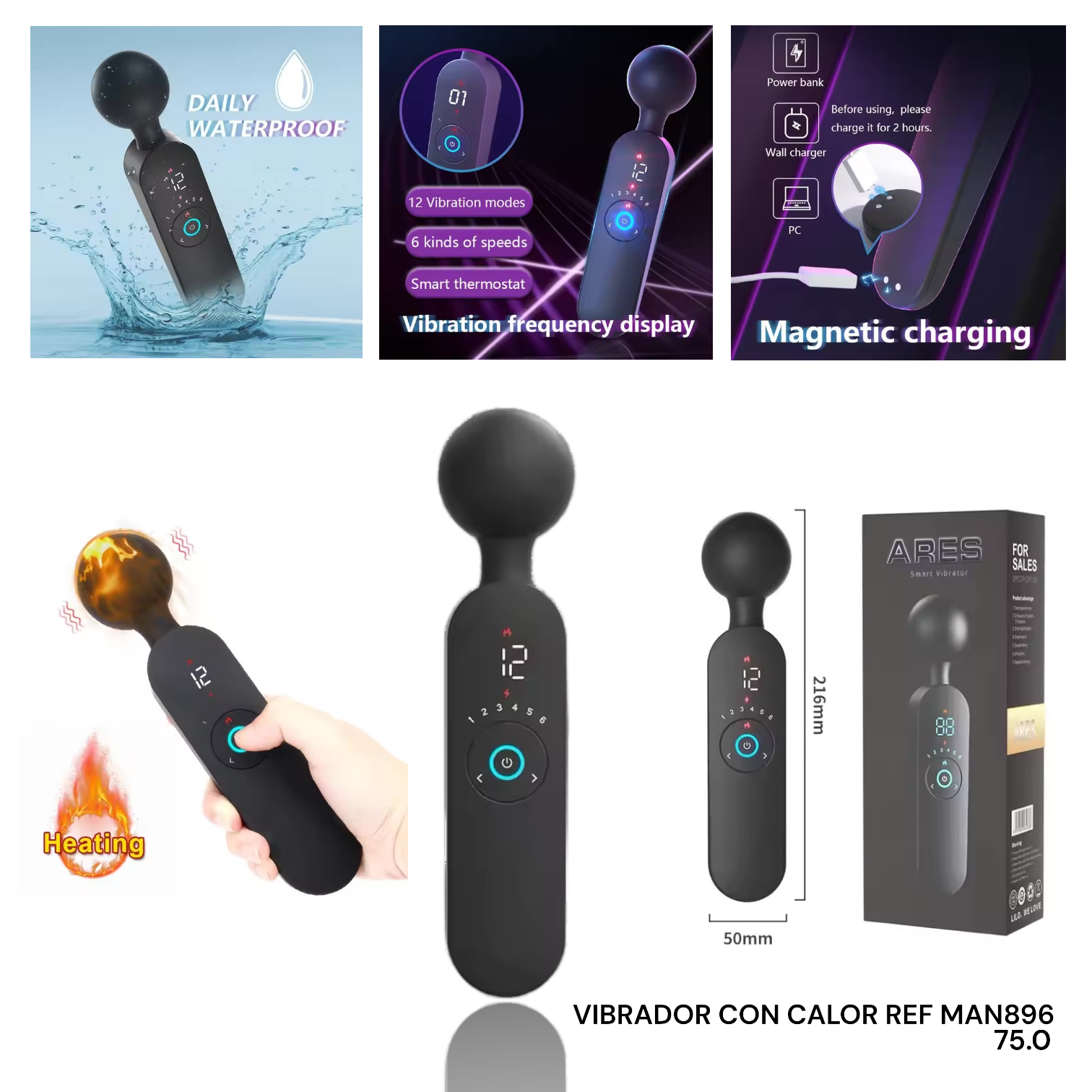 VIBRADOR MASAJEADOR ARES