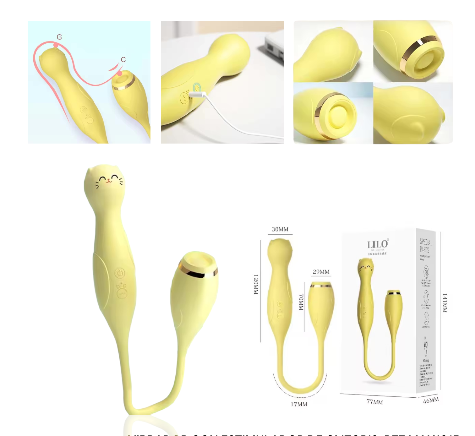 VIBRADOR GATO DOBLE ESTIMULACION