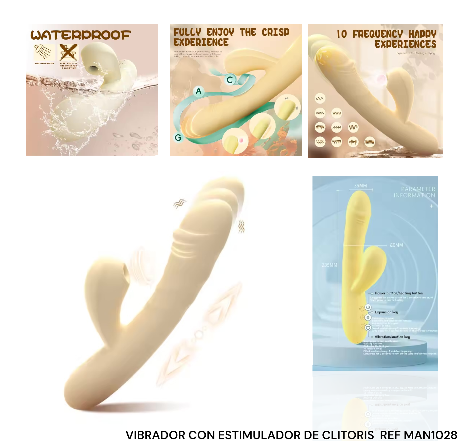 VIBRADOR DOBLE ESTIMULACION CON MOVIMIENTO.